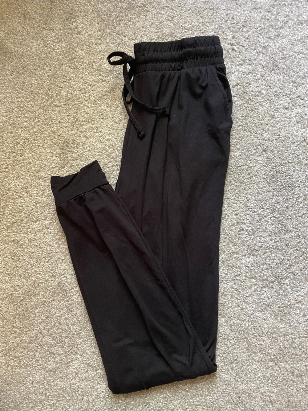 Women's Black Drawstring Jogger Pants